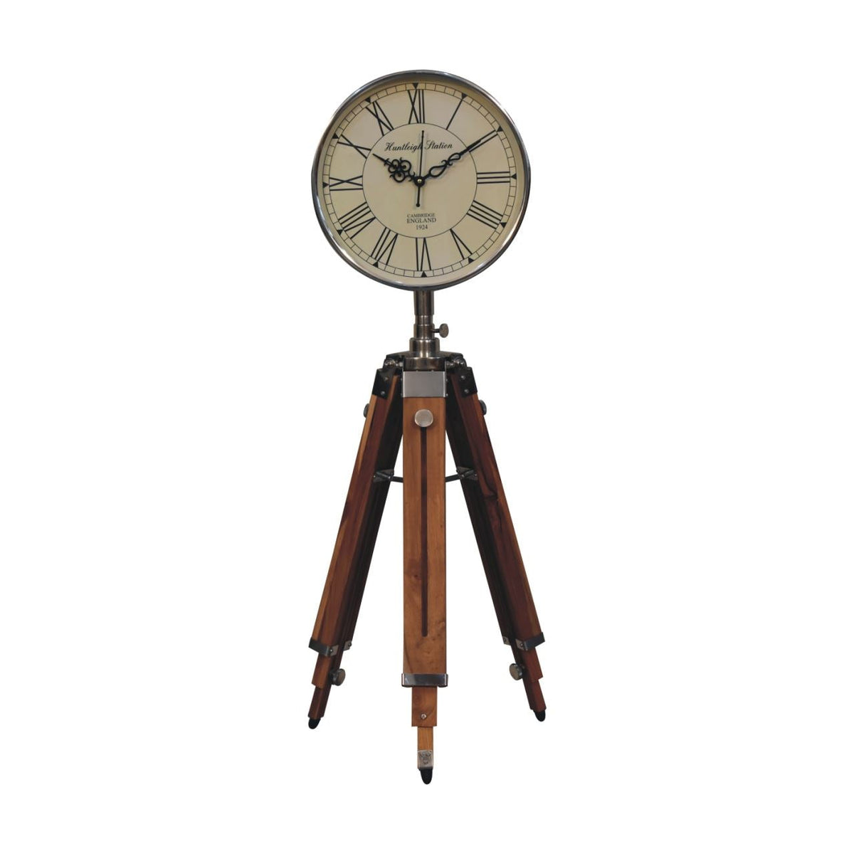 Artisan Chrome Tripod Extendable Floor Clock