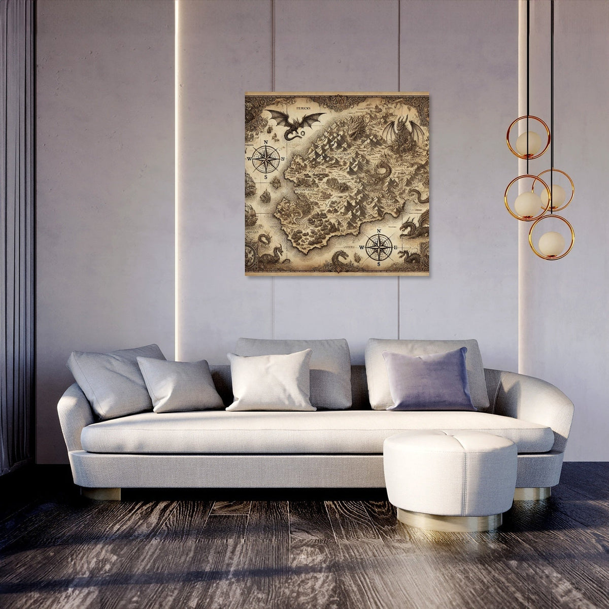 Mystic Monster Map Canvas