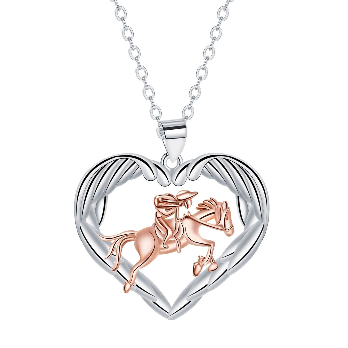 Girl And Horse Pendant Necklace Valentine's Day Gift