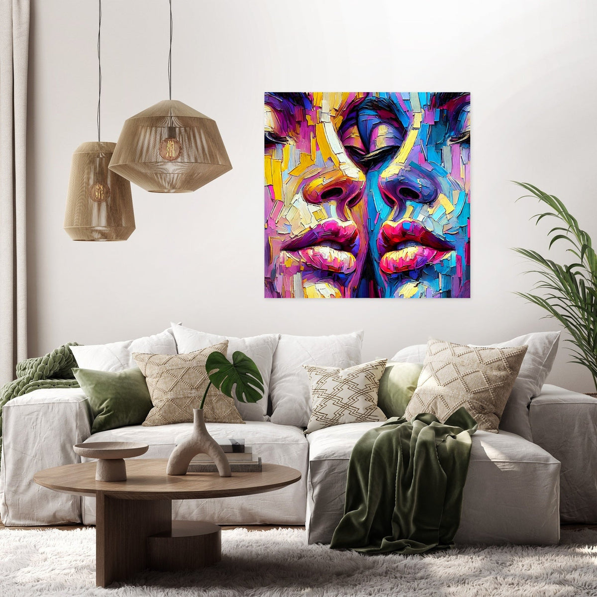 Vibrant Contrast Faces Canvas