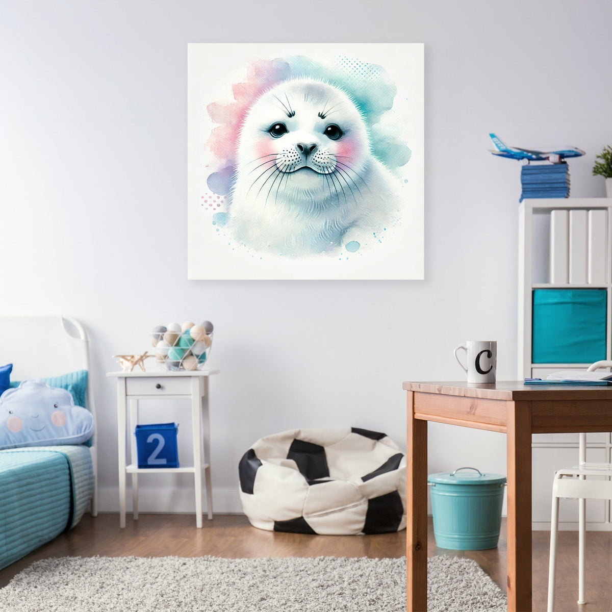 Smiling Harp Seal Canvas