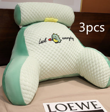 Fluffy Triangle Reading Cushion - Soft Backrest and Lumbar Pillow for Sofa, Bed or Office Chair