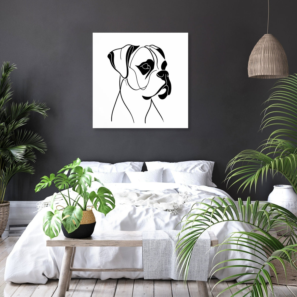 Modern Minimal Boxer Simplified Canvas