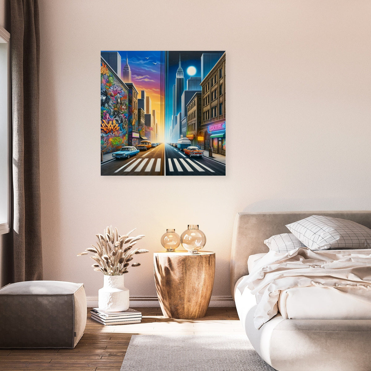 Contrasting Cityscape Canvas
