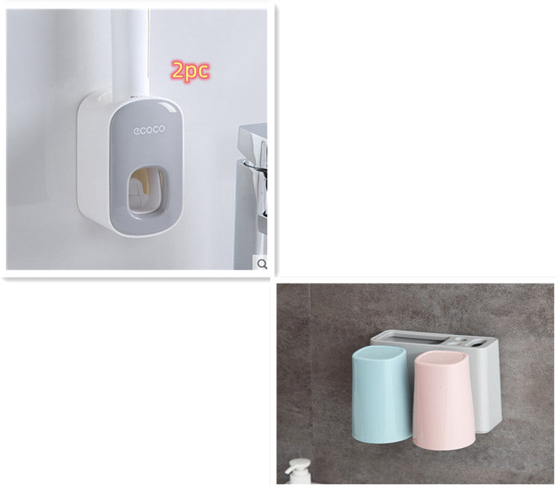 Wall-Mounted Toothpaste Dispenser - Bathroom Accessory Set