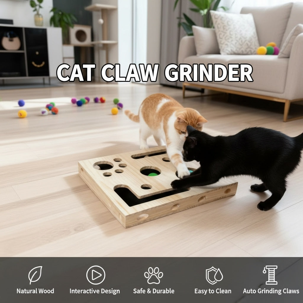 Entertainment And Scratching Combo Tautaus Solid Wood Maze