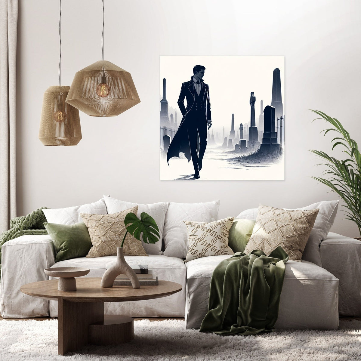 Midnight Cemetery Stroll Canvas