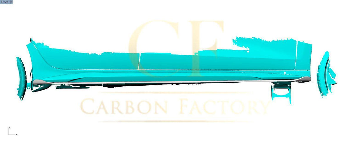V Style Carbon Fibre Side Skirts for Audi A3 S3 Saloon 20-22