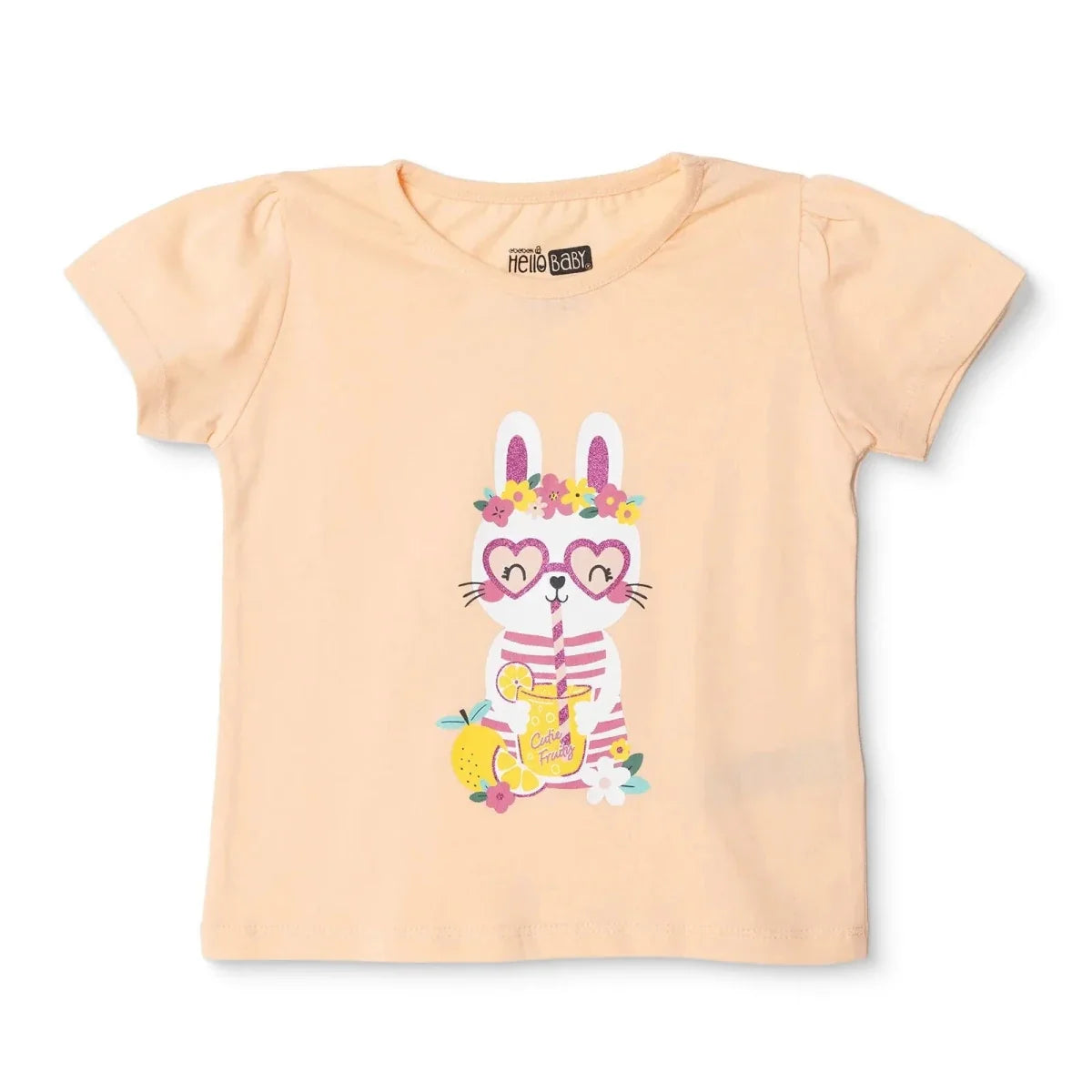 HelloBaby Short Sleeve Jersey Baby T-Shirt (3-6 Months to 3-4 Years) - Salmon