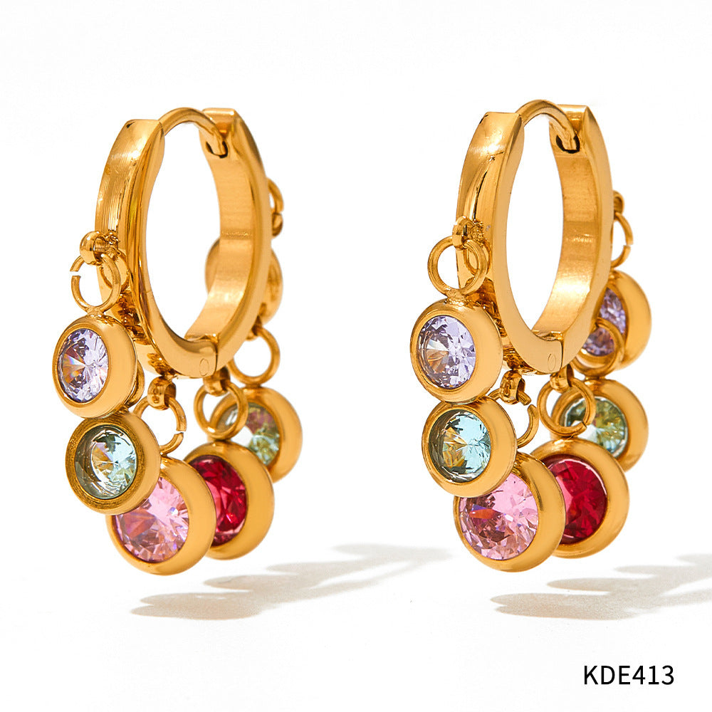 New Zircon Geometric Delicate Earrings Women