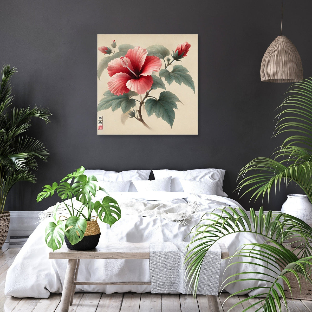 Elegant Hibiscus Blossom Canvas