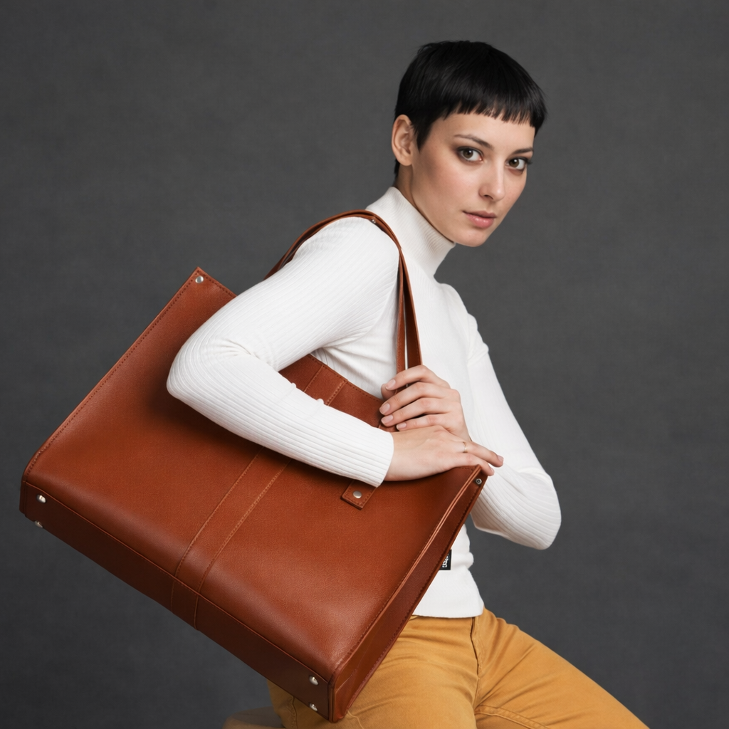 Zatchels Handmade Leather Shopper Tote Bag – Chestnut