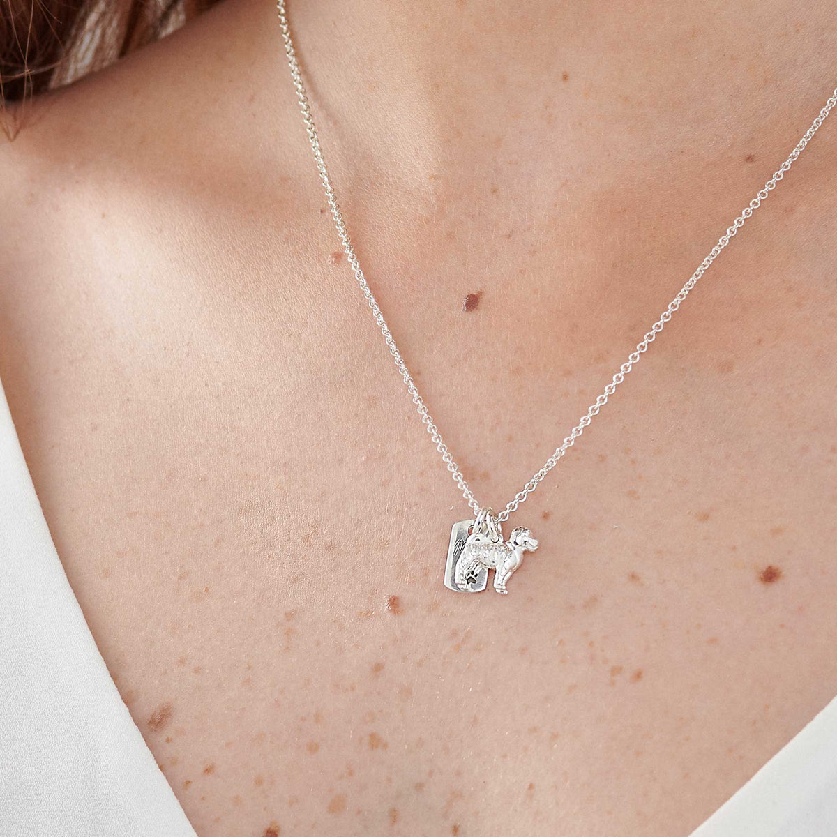 Cockapoo Personalised Silver Dog Tag Necklace