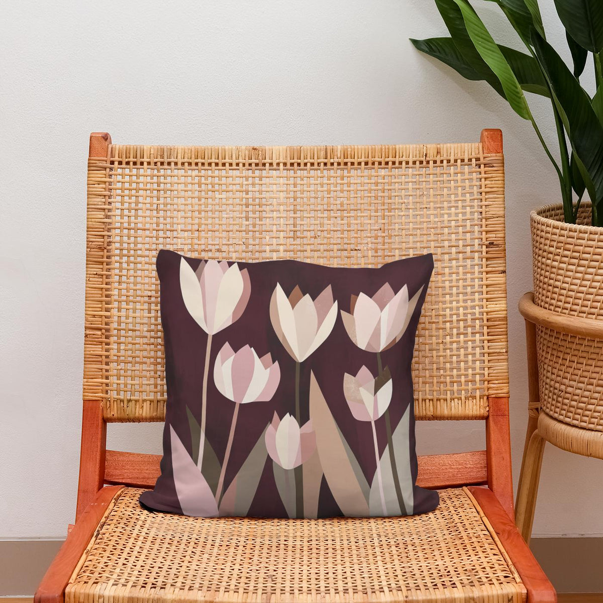 Geometric Tulip Cotton Cushion