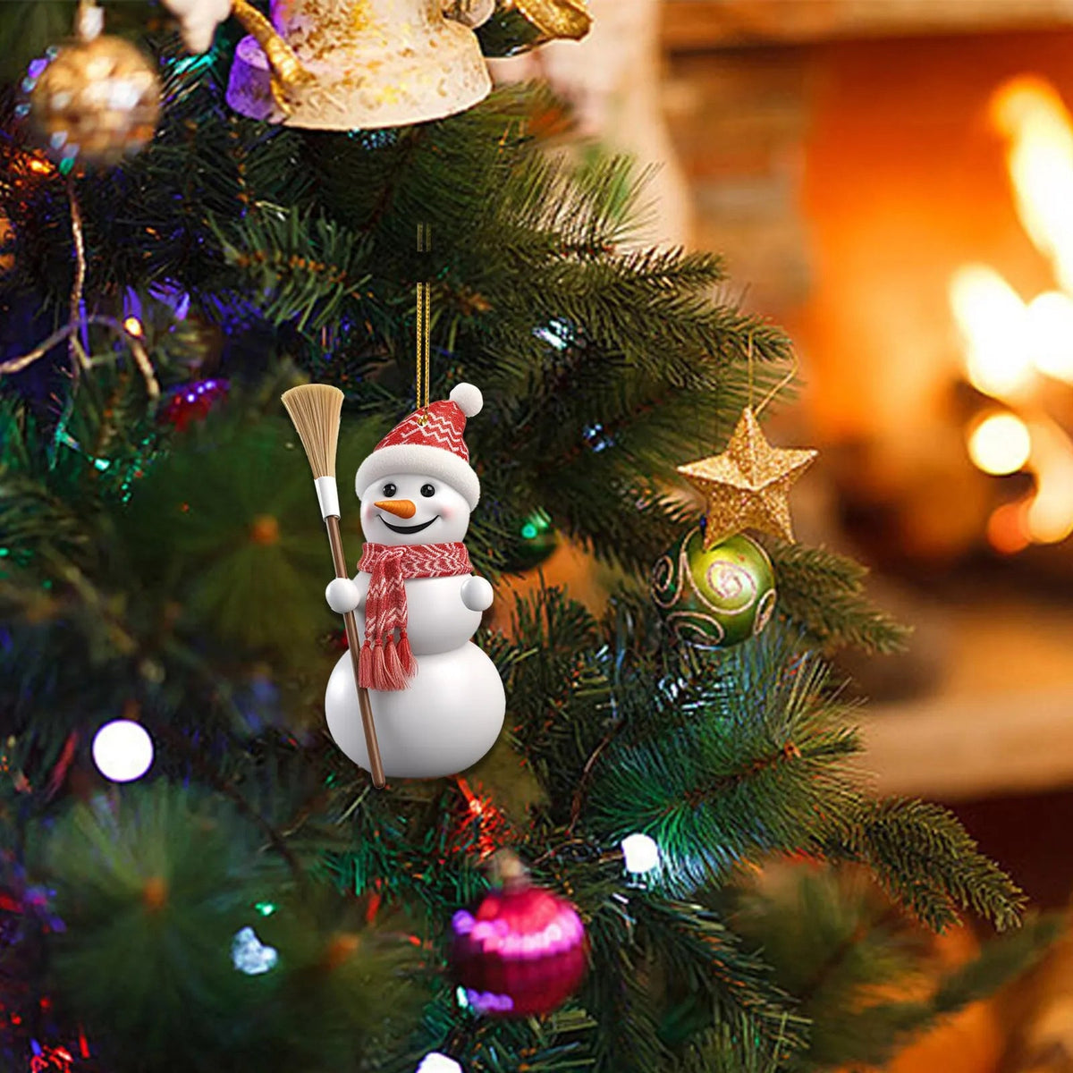 Christmas Snowman Decorative Acrylic Hanging Pendant