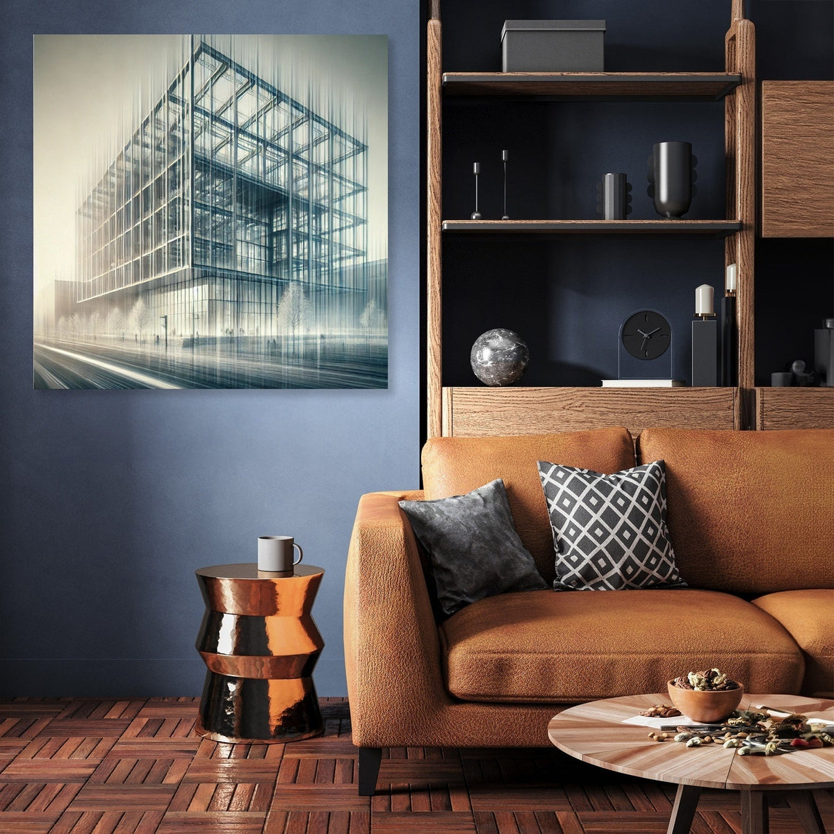 Ethereal Modern Building Canvas