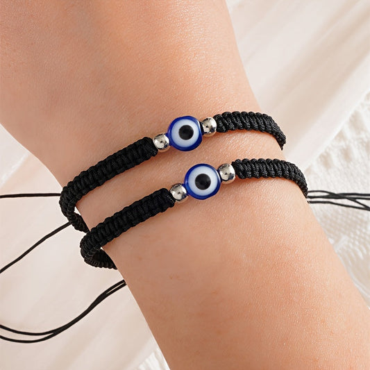 2-Pack Evil Eye Adjustable Friendship Bracelets
