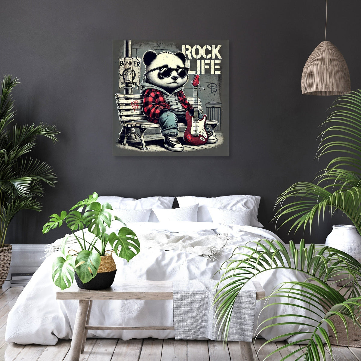 Rock Star Panda Canvas