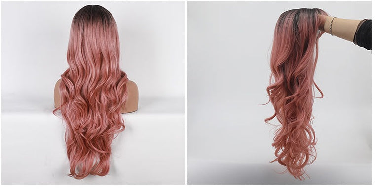 Long Curly Wig with Neat Fringe - Natural Look