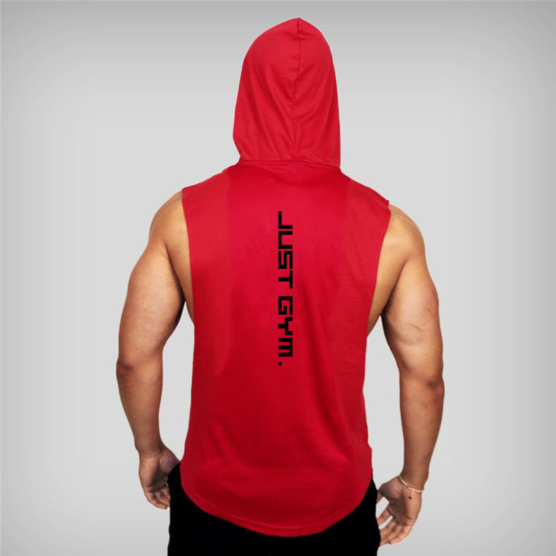 Men's Hooded Fitness Vest - Loose Gym Tank Top