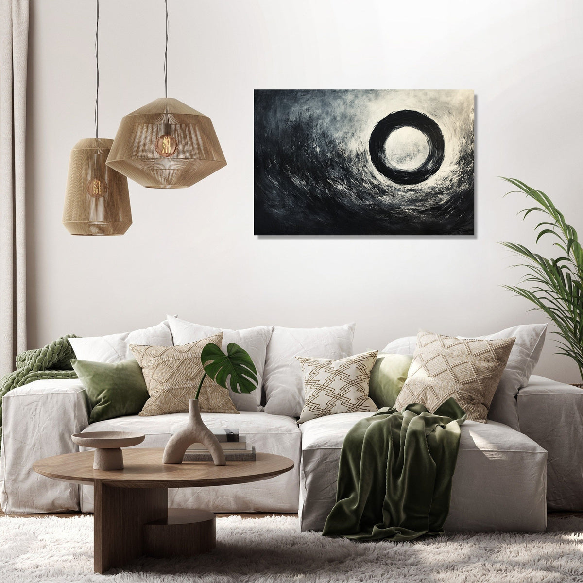 Monochrome Circle Canvas