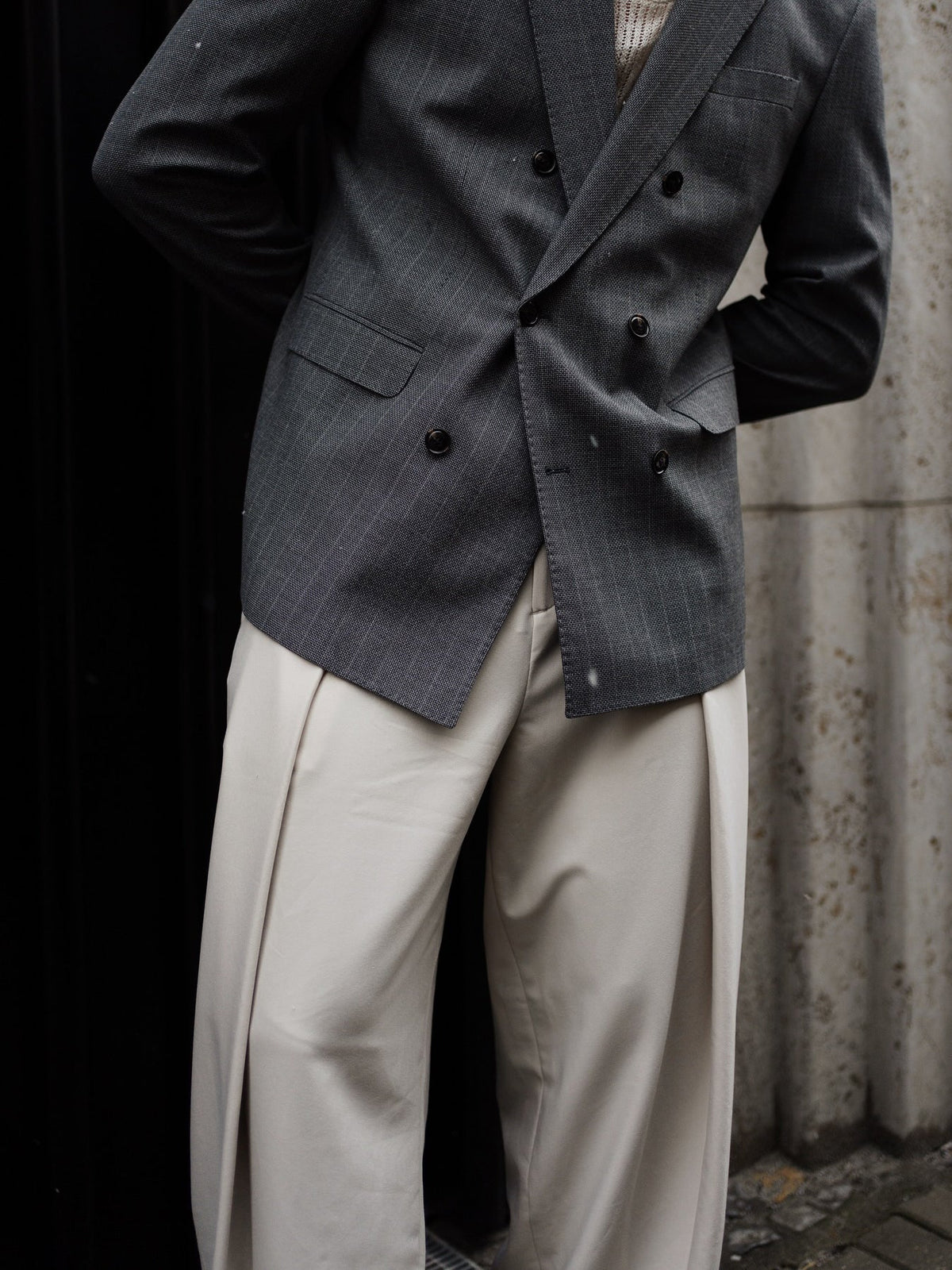 High-waisted Pleated Casual Pants