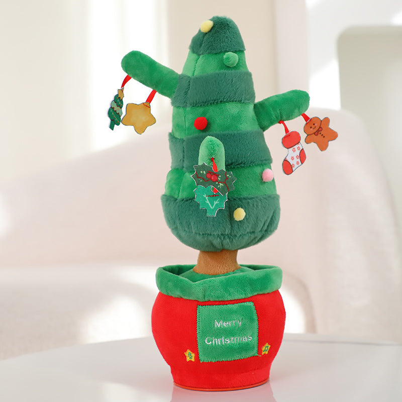 Singing And Speaking Recording Christmas Tree New Electric Plush Toy