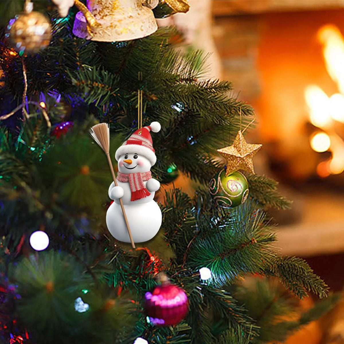 Christmas Snowman Decorative Acrylic Hanging Pendant