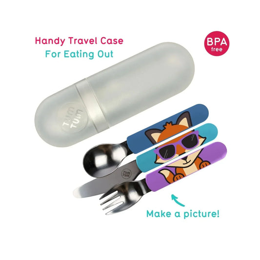 TUM TUM Travel Cutlery Set with Case - Felicity Fox