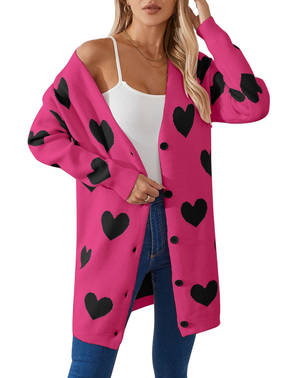 Fashion Love Mid-length Coat Sweater Women