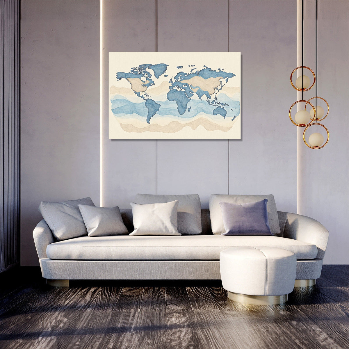Worldly Outlines Canvas