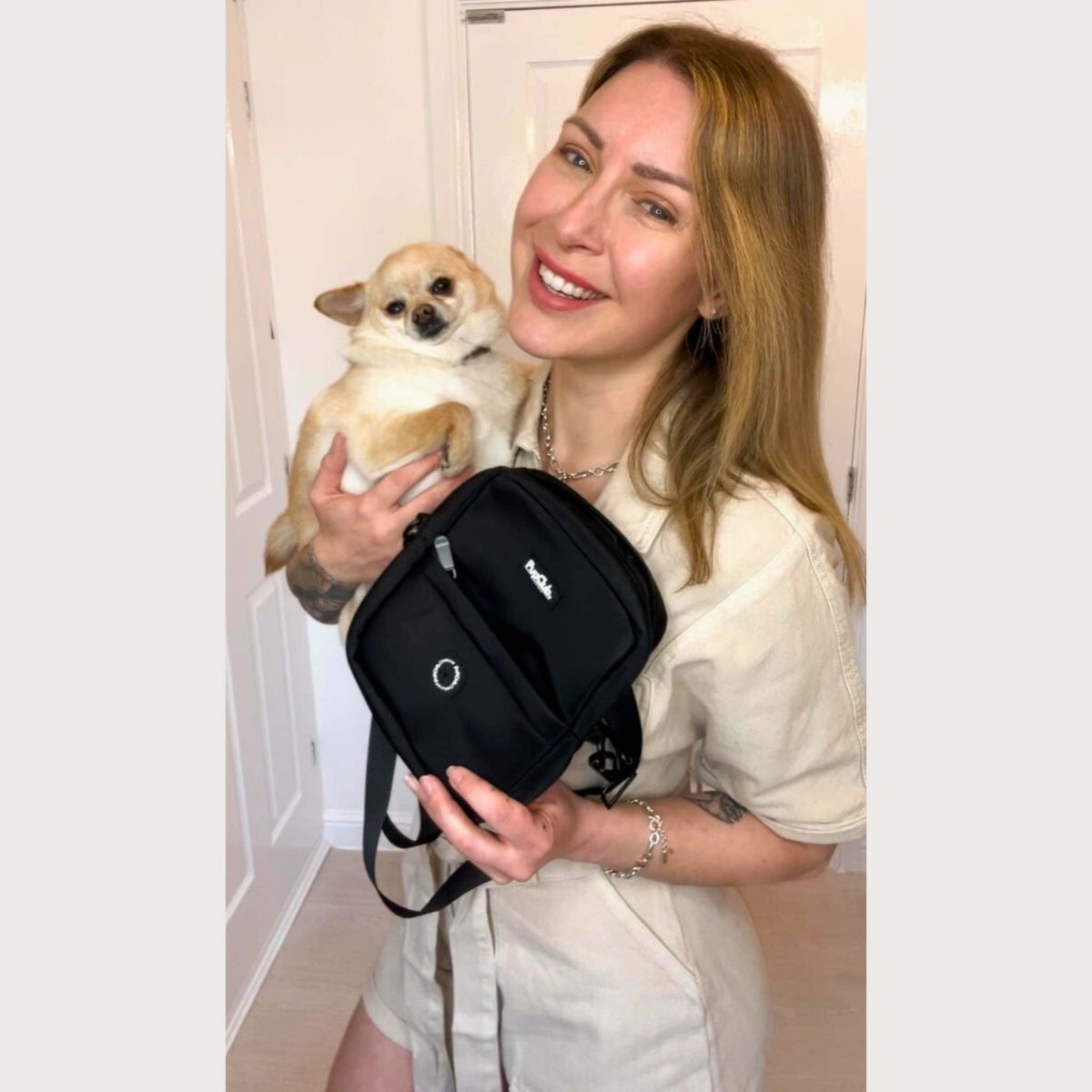 Mini Dog Walking Bag - Black