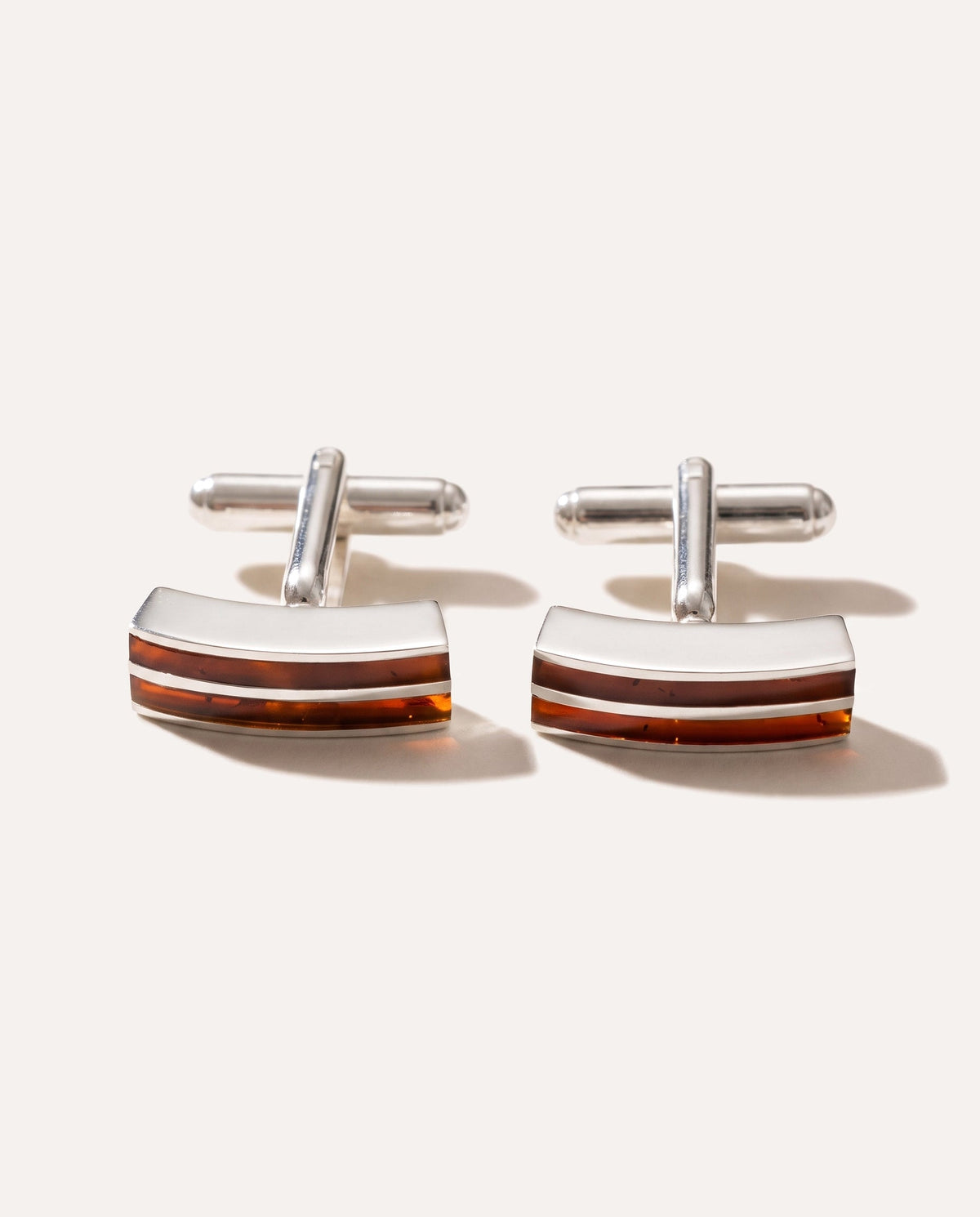 Double Stripe Amber Cufflinks