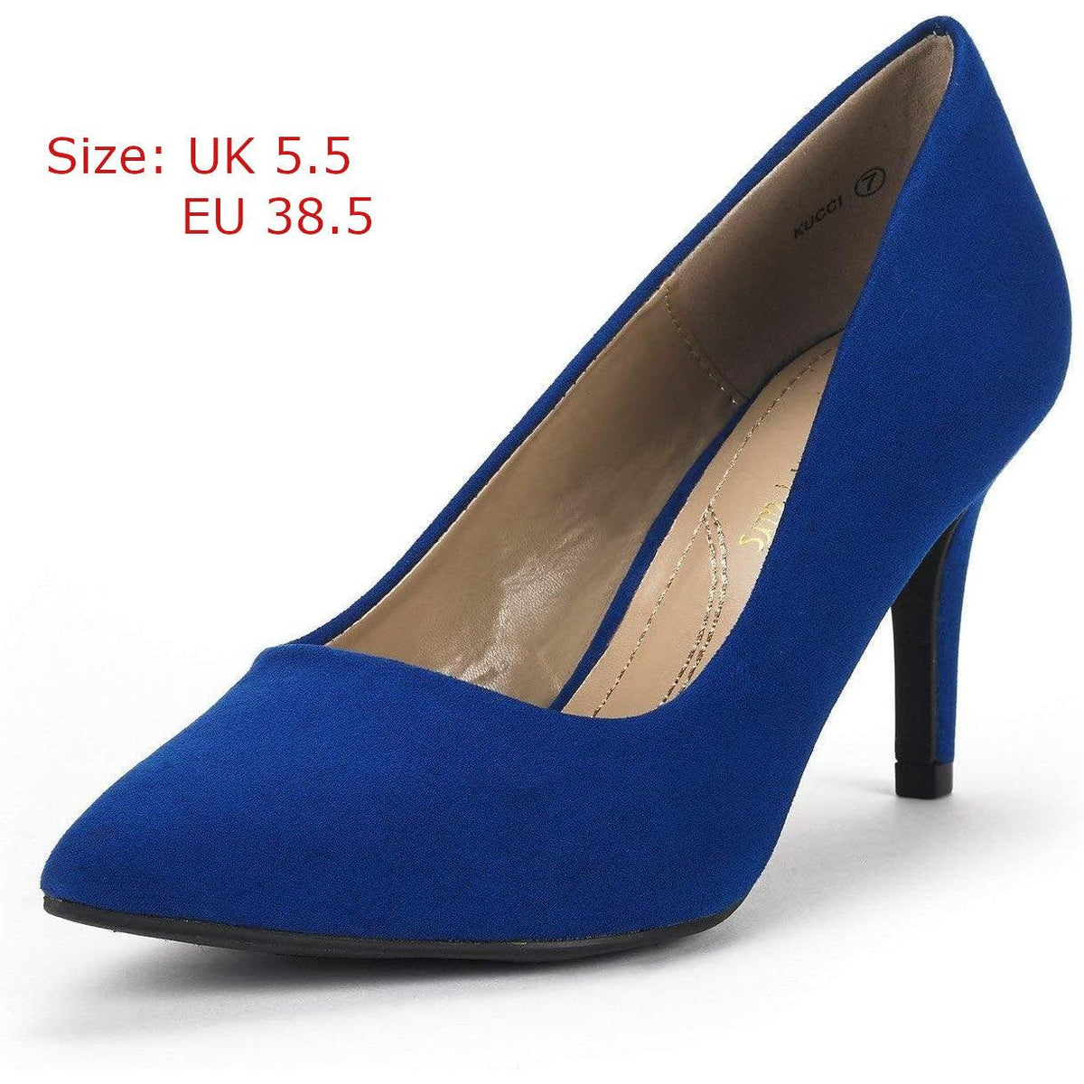 Womens Pointed Mid Heel Court Shoes UK 5.5 Stiletto Slip On DREAM PAIRS