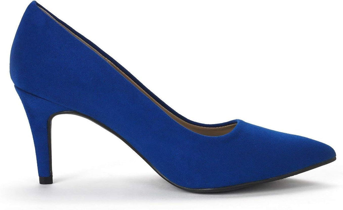 Womens Pointed Mid Heel Court Shoes UK 5.5 Stiletto Slip On DREAM PAIRS