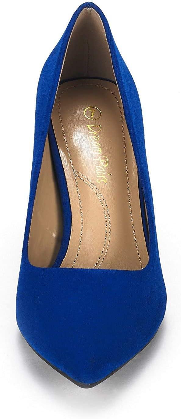 Womens Pointed Mid Heel Court Shoes UK 5.5 Stiletto Slip On DREAM PAIRS