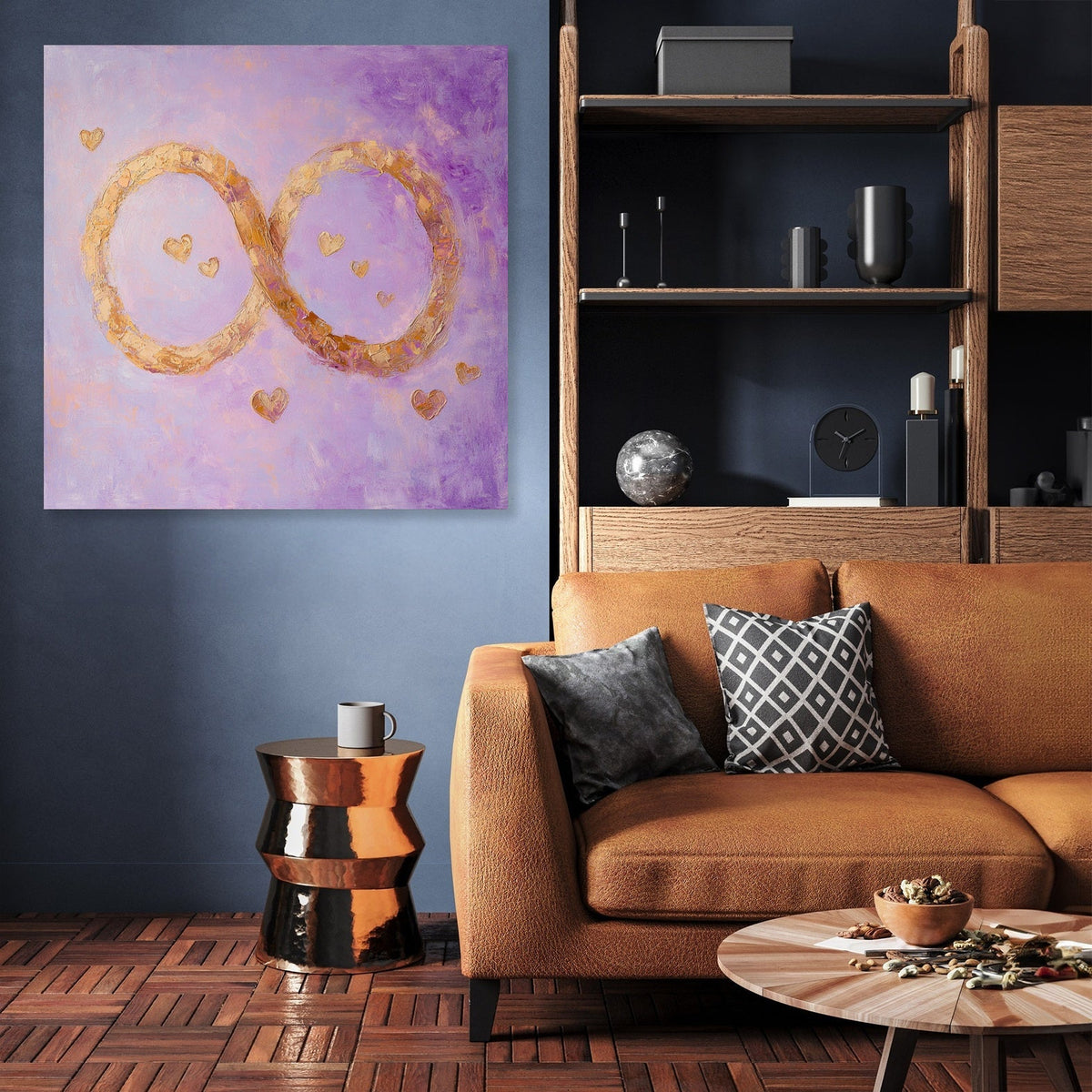 Golden Infinity Heart Canvas