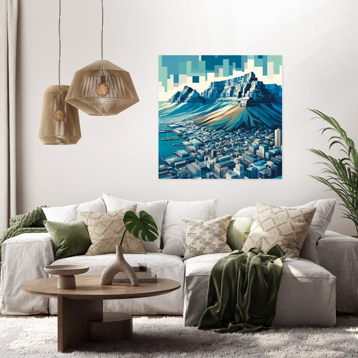 Table Mountain Cubist Canvas