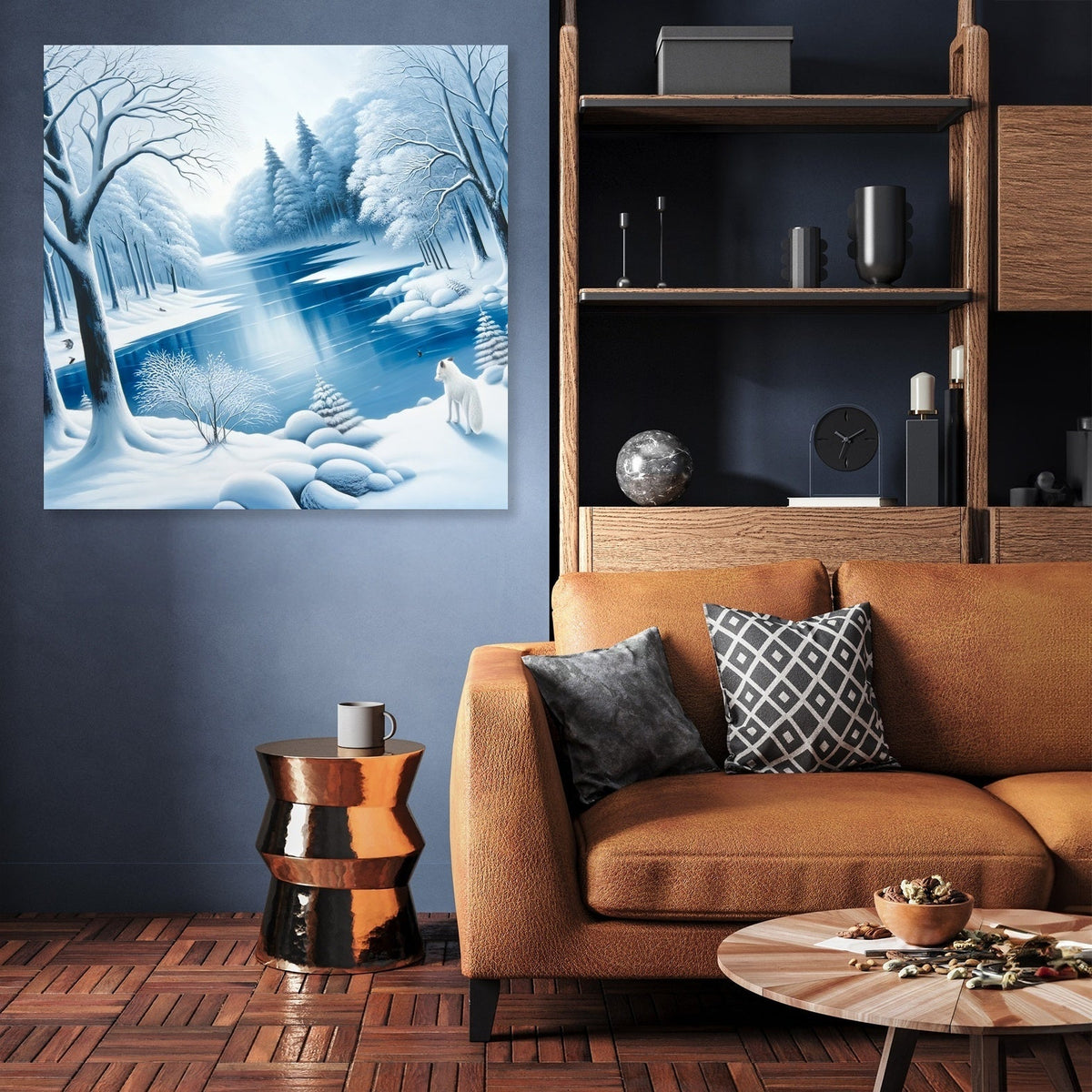 Winter Serenity with Fox Canvas