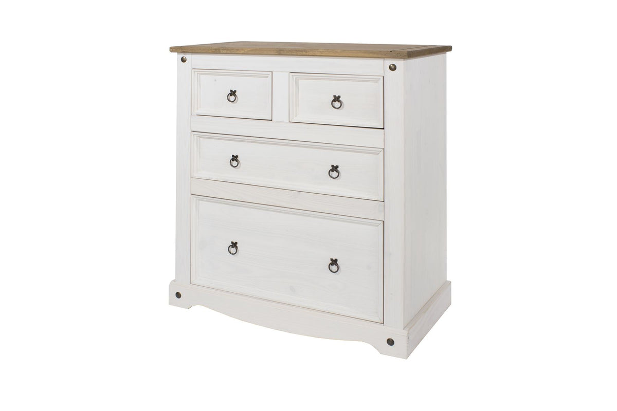 Corona White 2+2 Drawer Chest