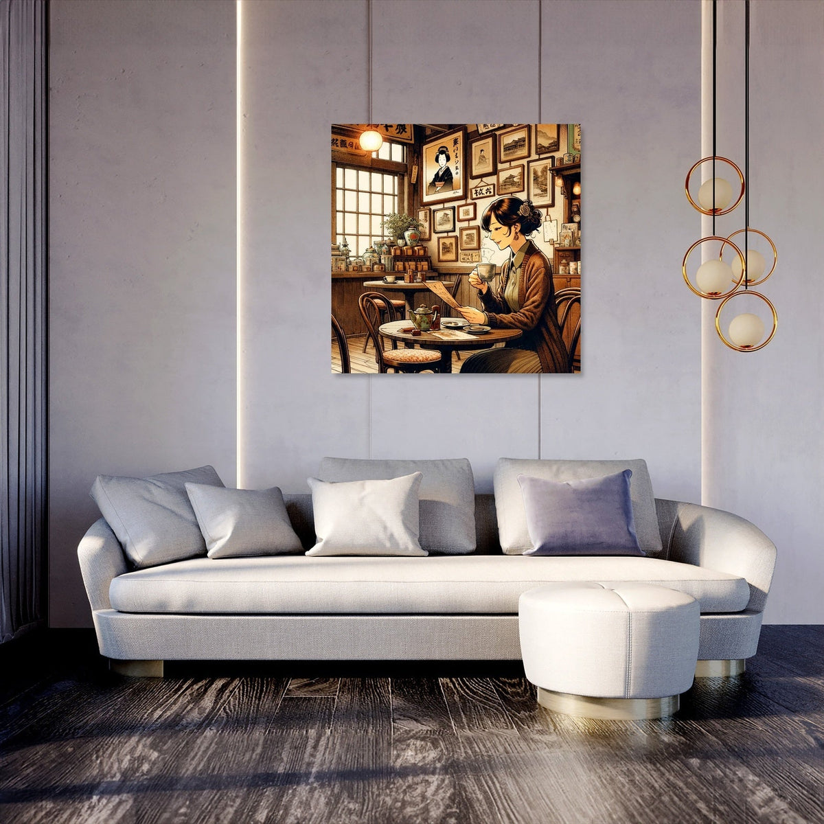 Nostalgic Café Moment Canvas