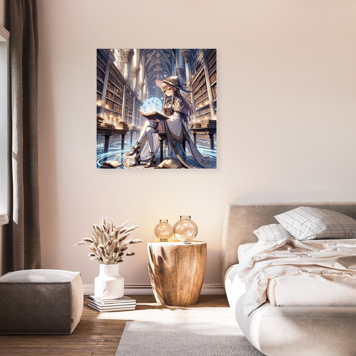 Mystical Library Guardian Canvas