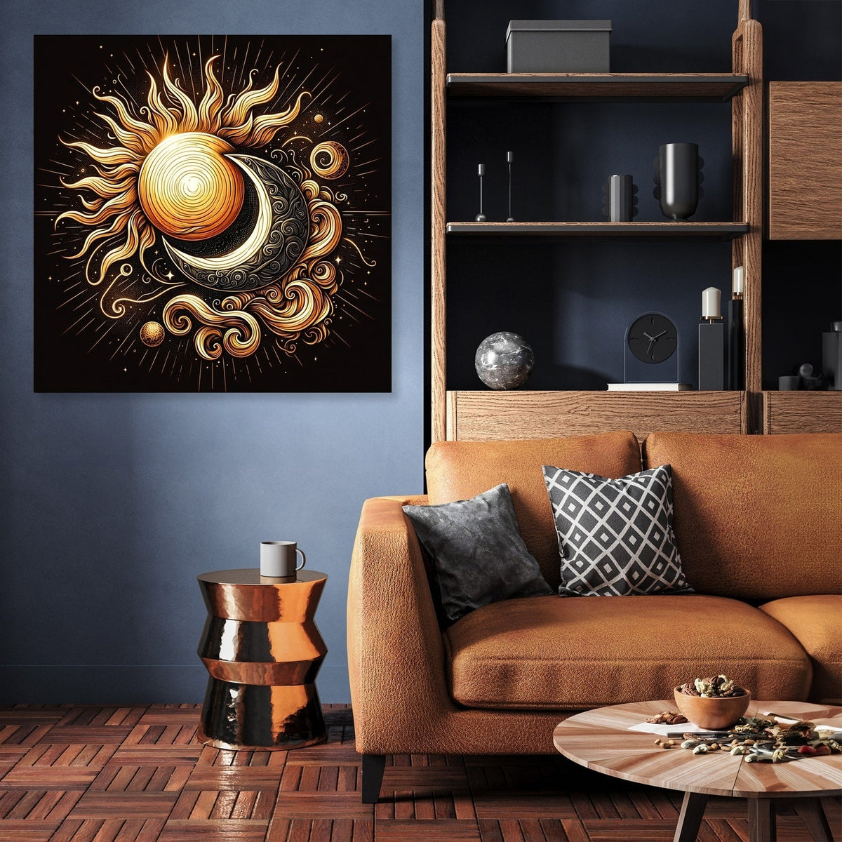 Golden Celestial Harmony Canvas