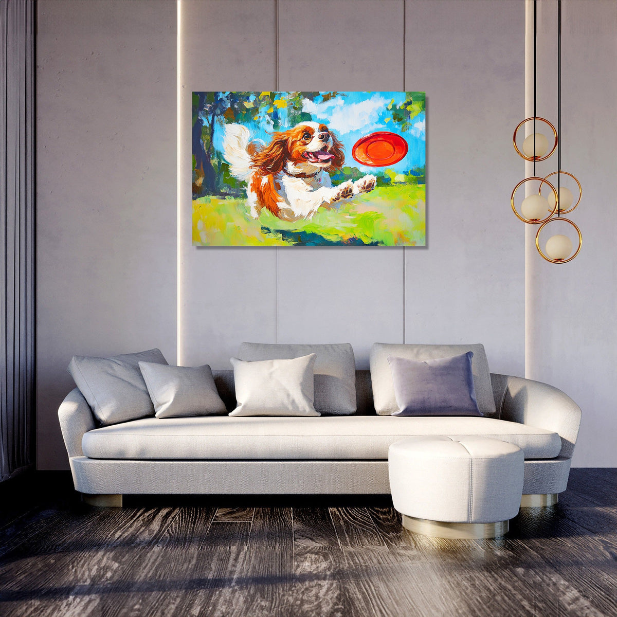 Cavalier's Frisbee Chase Canvas