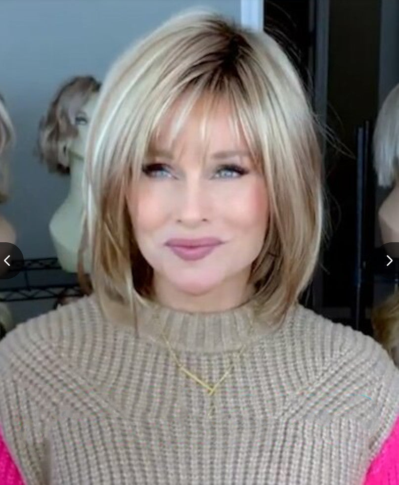 Women's Short Bob Wig - Golden Brown Gradient