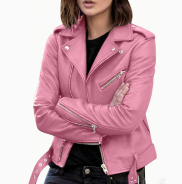 Women's Short Women's Leather Jacket Coat Jacket Pu