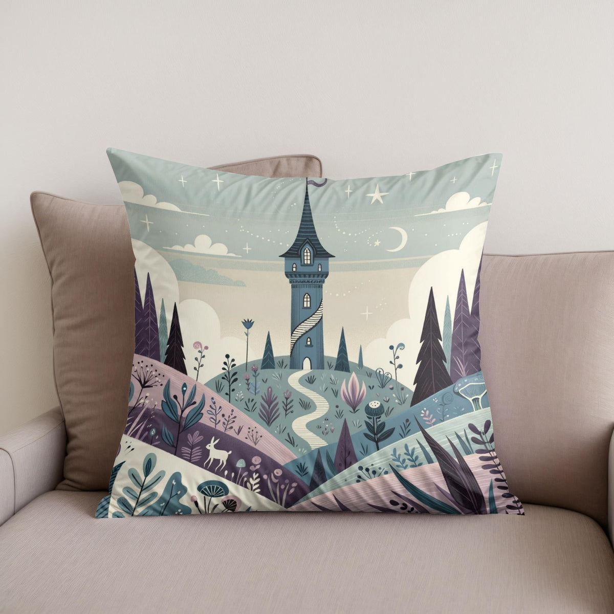 Mystic Tower Cotton Cushion