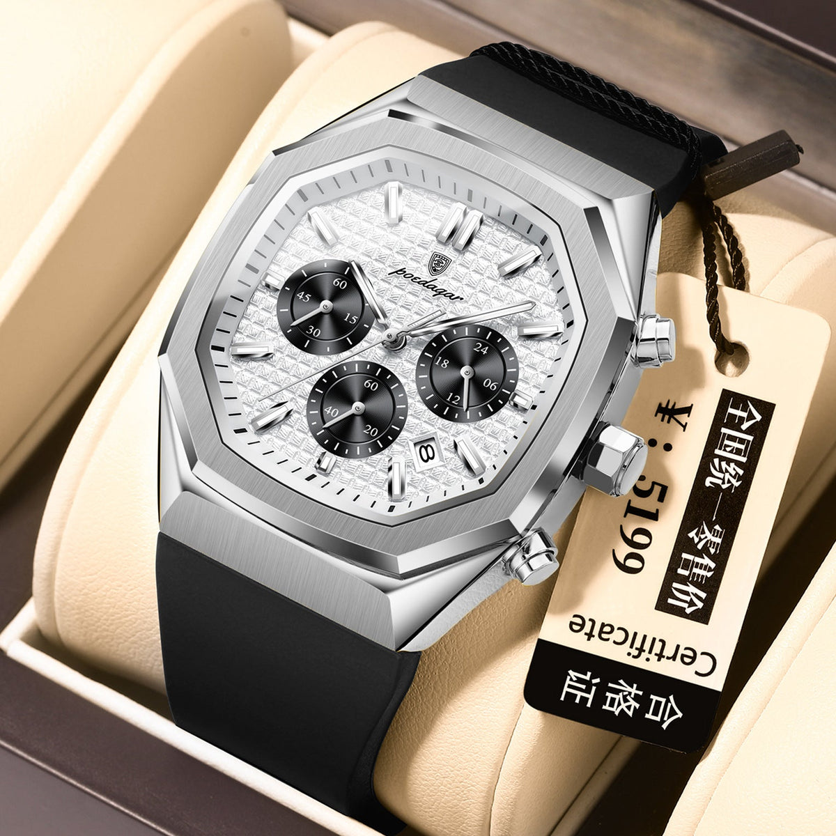 Multifunctional Six-pin Calendar Men's Watch Large Dial