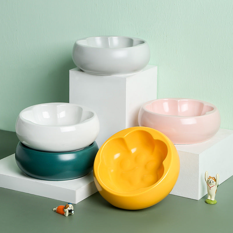 Ceramic Cat's Claw Anti-overturning Pet Bowl