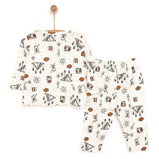 HelloBaby Camping Motif Ribbed Long Sleeve Baby Pyjama Set (6 Months to 4 Years)